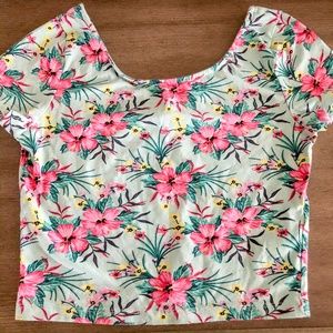 H&M Tropical Floral Crop Top